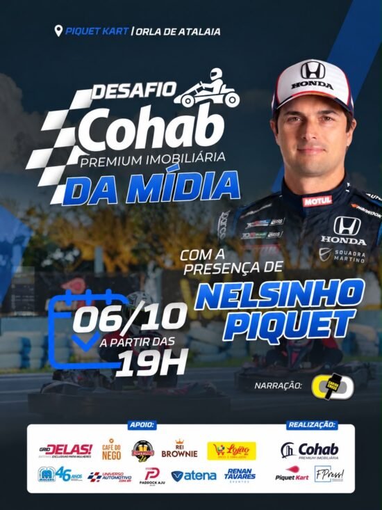 Desafio Cohab Premium da Mídia reúne influenciadores e terá presença de Nelsinho Piquet em Aracaju