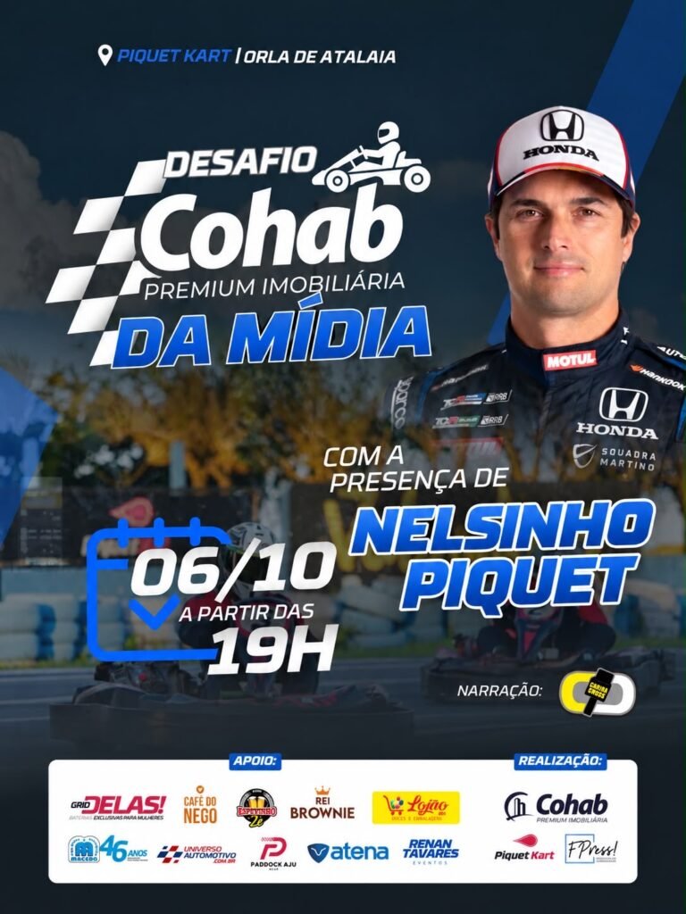 Desafio Cohab Premium da Mídia reúne influenciadores e terá presença de Nelsinho Piquet em Aracaju